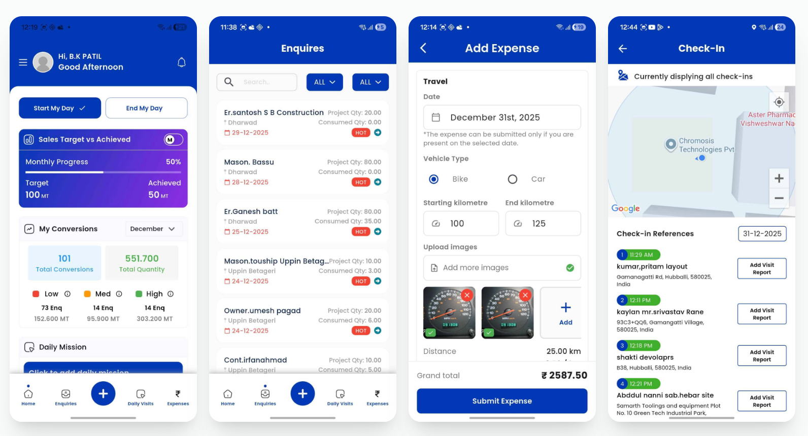 Sales Management Mobile App - Screen 1